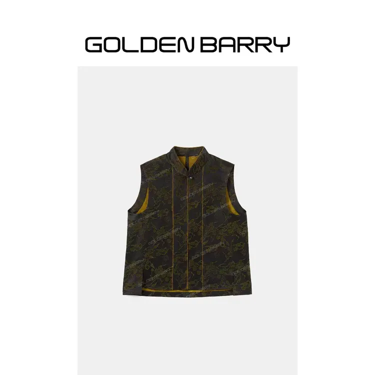 GOLDENBARRY「观云苔绫」素雅墨韵气质香云纱马甲126014