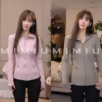 【mimius】七七 加绒面料休闲复古超舒适修身瑜伽服上衣 G09105