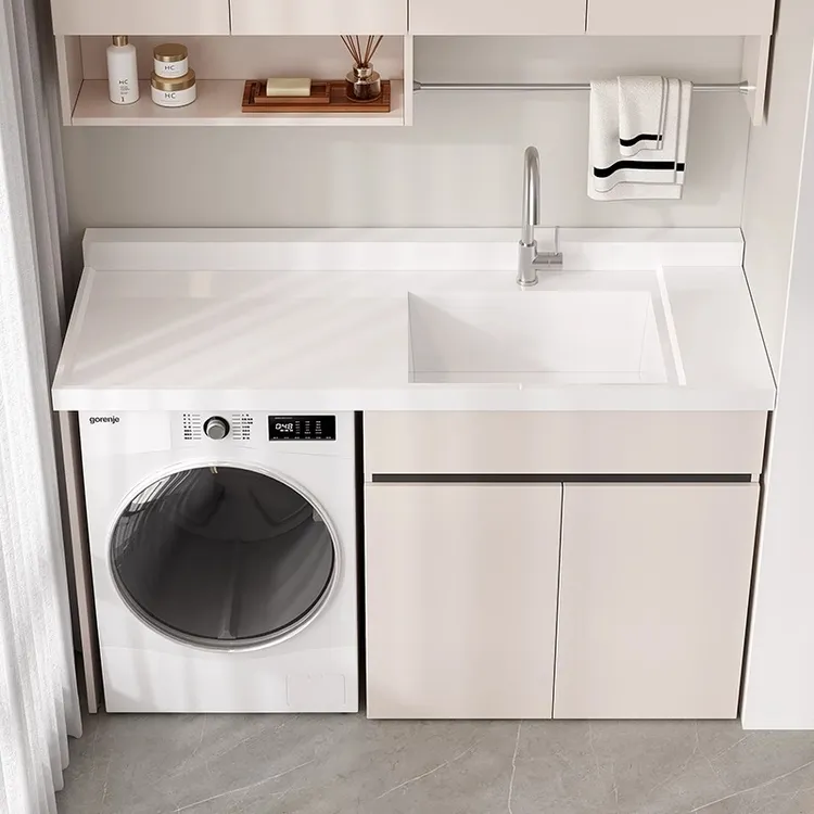 阳台蜂窝铝洗衣机柜组合洗衣池盆柜不带搓衣板定制一体洗衣柜台盆