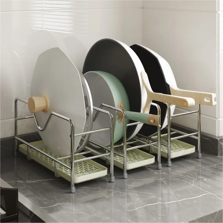 厨房锅架置物架多层竖放304不锈钢锅盖砧板菜板沥水架锅具收纳架