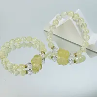 【2490 兜里有米】黄水晶貔貅白水晶8-9mm手串面小仙多样性发其一