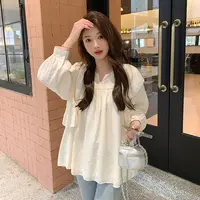 【晴晴】孕妇上衣2025秋季新款时尚孕妇夏装衬衣洋气减龄甜美娃娃衫
