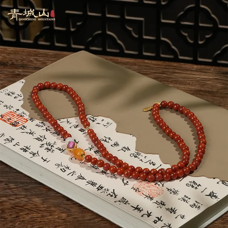 青城山【会员专享】原矿火焰纹5mm南红三圈手串气质百搭女款长链
