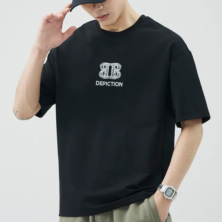 夏季男士短袖圆领白色简约休闲装