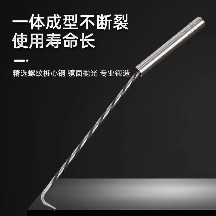 新款扎钩钢筋钩螺纹双钢珠绑钩螺纹桩心钢扎丝钩不锈钢钢筋扎钩子