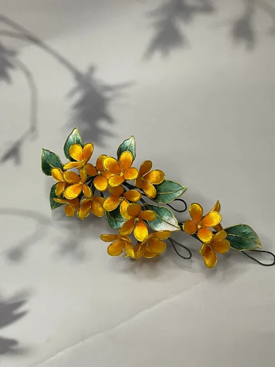 原创纯手工非遗绒花桂花发簪簪子古风汉服国风发饰配饰