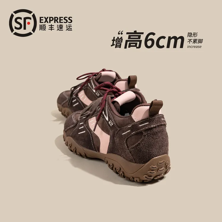 【内增高6厘米】早秋真皮女厚底舒适不累脚轻便百搭德训鞋010366