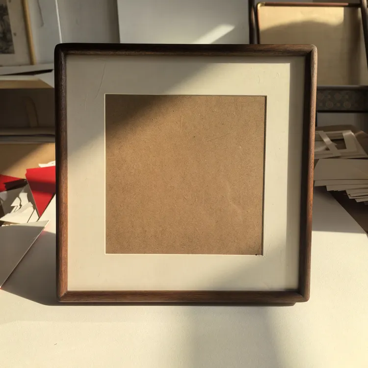榫卯【背板33*33】榫卯胡桃木原木色实木画框--弹珠背板