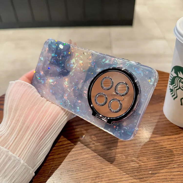 个性五角星闪粉晕染适用华为mate70手机壳mate60pro新款镜头支架