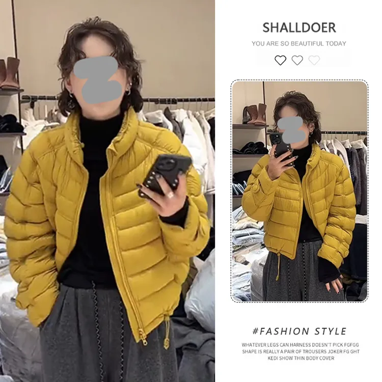 纯色棉服女2025冬季新款秋冬款小个子慵懒感韩系棉袄外套