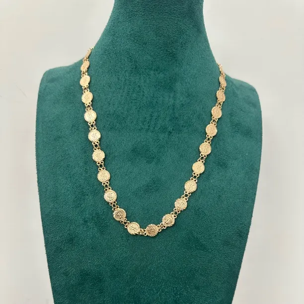 铜合金项链 新款金币拼接项链
