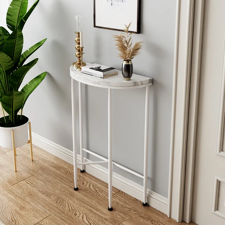 轻奢半圆玄关桌极窄入户玄关架轻法式玄关台正对入户门玄关桌