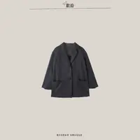 dedicate/简约微廓羊毛西装外套/百搭休闲设计师毛呢