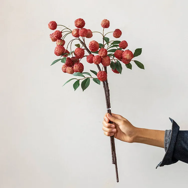 掬涵仿真荔枝寓意励志果实插花艺术装饰道具客厅餐厅桌面装饰【荐】