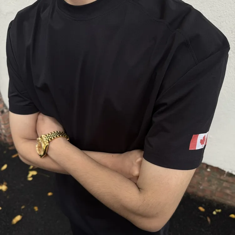 ''TZG'' 加拿大限定夏季美式正肩基础口粮T休闲简约极简纯色