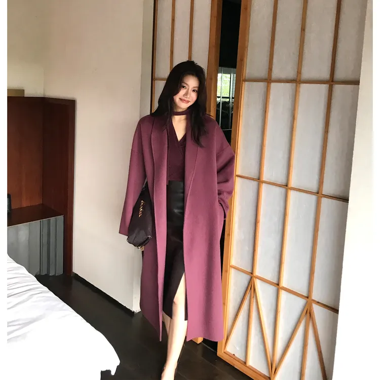 【ALONE SAVOR】龍喜儿慵懒假日 100羊毛呢垂坠感无扣大衣L677