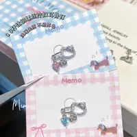 铜合金锆石耳饰 E481 KT蝴蝶结小别针 可爱钛钢耳骨钉耳钉