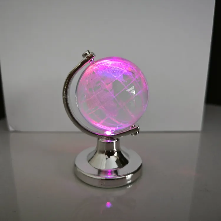 新款迷你发光水晶地球仪创意同学毕业季闺蜜女友生日礼物摆件电镀