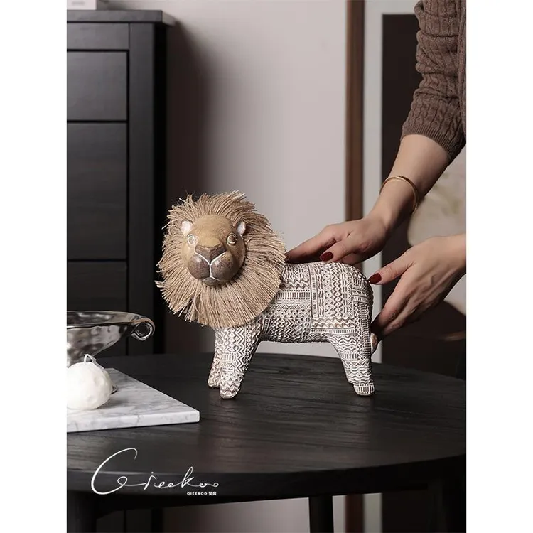 契阔家居 Faire小费尔狮北欧风开运小狮子艺术摆件卧室客厅饰