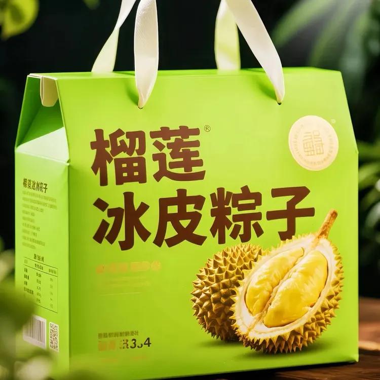 【抢1箱10包】糯叽叽榴莲冰粽子开袋即食冰淇淋口感爆浆水晶零食2包