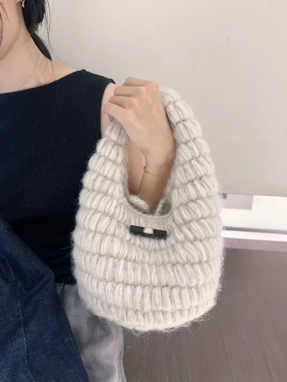 杏仁豆腐材料包 手混线手工钩针包包枣型针包包diy毛线手工编织