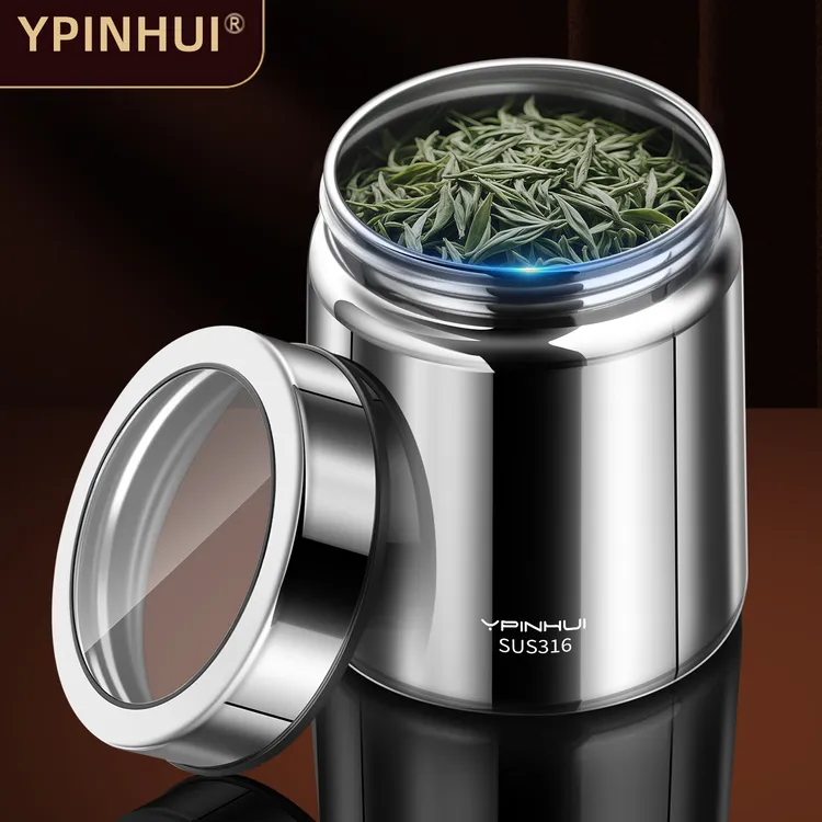 德国316不锈钢茶罐高颜值便携式精致茶叶存储罐防潮咖啡豆密封罐