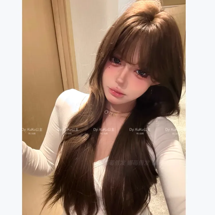 -【罗曼蒂克】冷茶色机织微卷温柔御姐日常氛围感全头套A假发