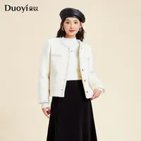 朵以2024冬装新款圆领小香风呢料短外套上衣38DD439028