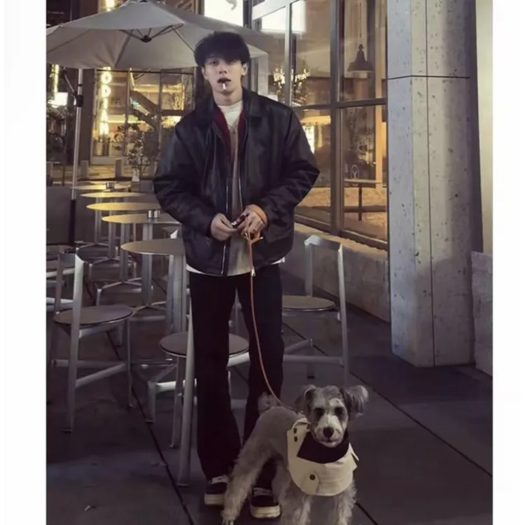 【斌子同款】皮座山雕PU冬季加厚保暖仿兔毛重磅硬核棉衣外套棉服