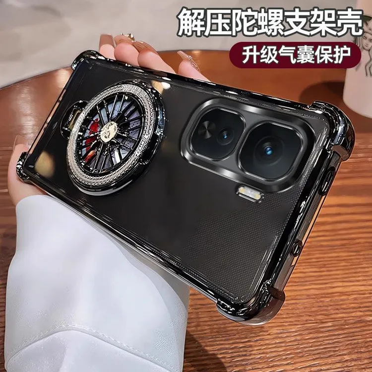 气囊防摔iQOOneo10手机壳高质量全包镜头陀螺磁吸支架简约软硅胶