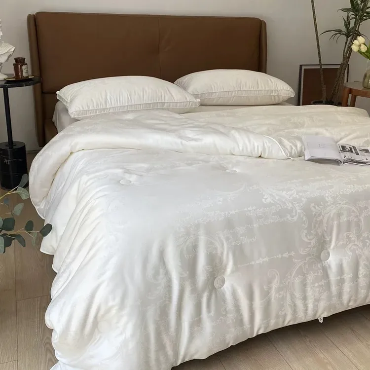 雯姐家Aiyouyi 100支全棉大提花云感豆乳被 仪征超细旦桑玛丝纤维