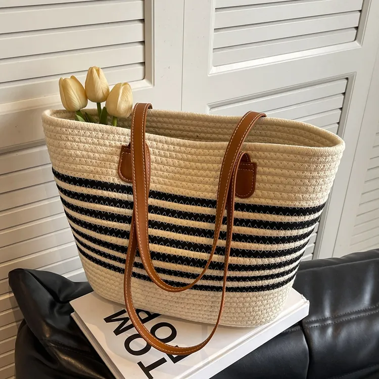 草编包包女大容量2025新款夏季百搭单肩托特包海边度假沙滩编织包