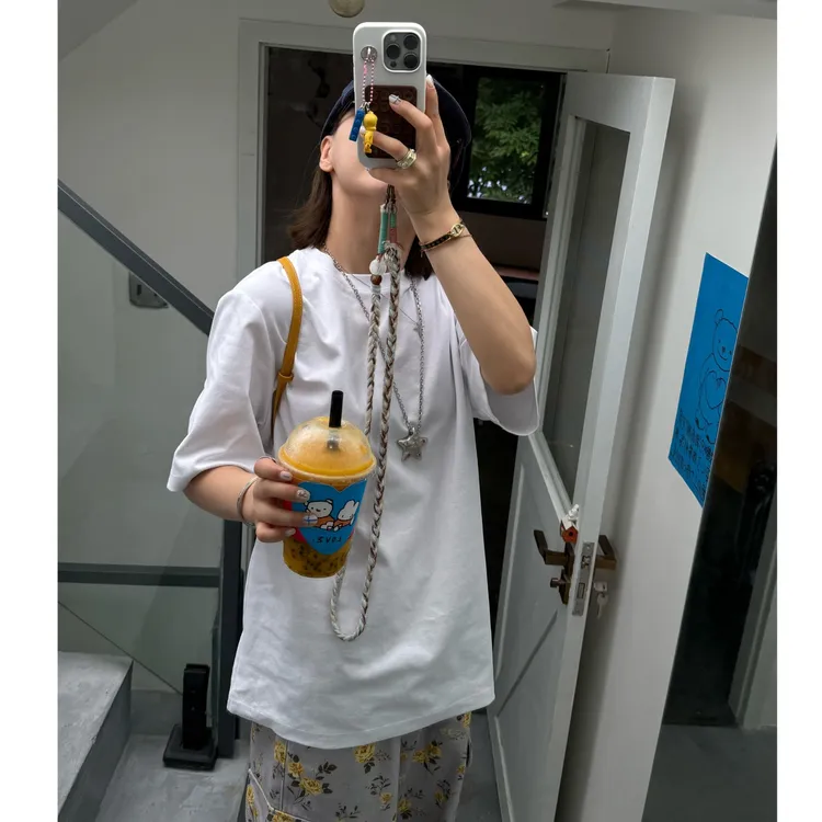 Our2【极简素T】休闲百搭简约宽松白T【B7623】