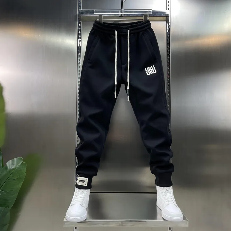 潮流男士纯色哈伦裤弹力松紧腰小脚裤运动卫裤简约束脚休闲裤男款