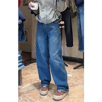 显瘦百搭基础款牛仔裤女秋冬新款直筒裤舒适长裤大码遮肉阔腿裤