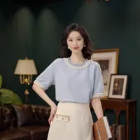 琦琦【天使坏】甜美衬衫休闲百搭短袖衬衫女夏季上衣YE0706409