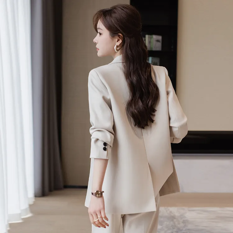 跨境秋冬气质女装外套外贸高级感新款欧美西装时尚套装两件套suit