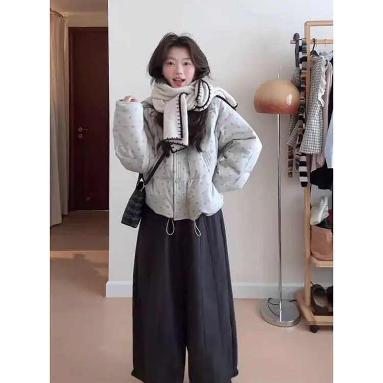 今年流行漂亮棉服2025新款碎花波点气质显瘦保暖棉服外套宽松棉服