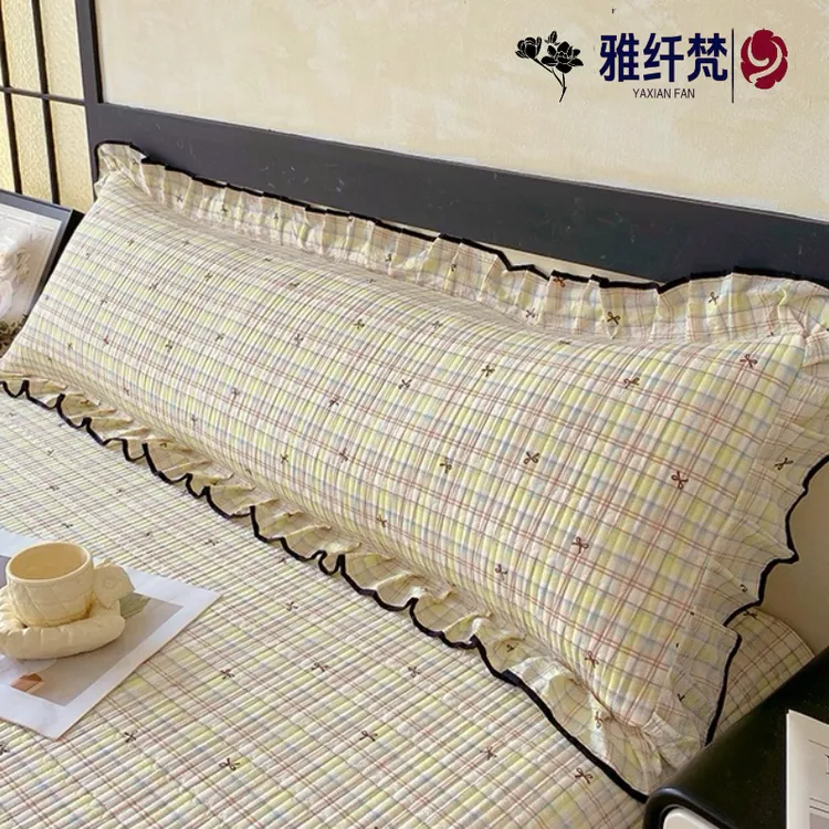 四季加棉双人长枕套1.2m1.5米1.8长条夫妻情侣花边加长款枕头套子