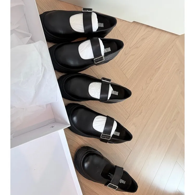 Mungsera8/28【罗马学院】5cm厚底开模百搭玛丽珍乐福头层牛皮皮鞋