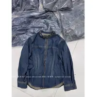 【YIBUDAOWEI】复古立领拼接花边宽松长袖牛仔衬衫 89887