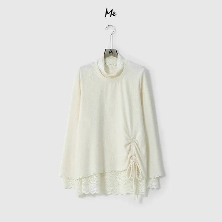 ME【雪绒花蕾（二合一）】超柔蕾丝高领绒感保暖显瘦时尚上衣MESA6365