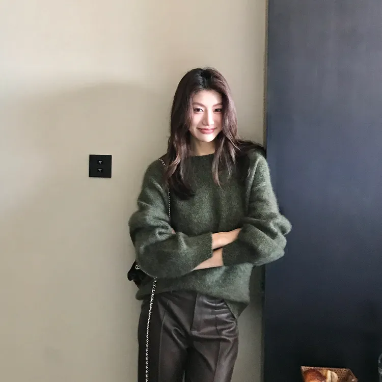 【ALONE SAVOR】龍喜儿晴织网100羊毛花纱拉毛高克重羊毛衫T169