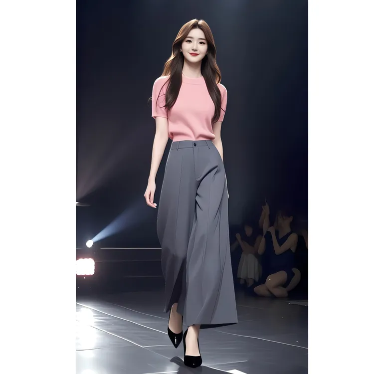 2025时尚套装气质显瘦通勤风轻熟长裤高腰休闲风上衣法式