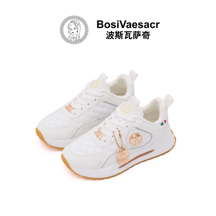 【专柜正品】门店款Bosi Vaesacr波斯瓦萨奇白皮加绒百搭轻奢时尚鞋
