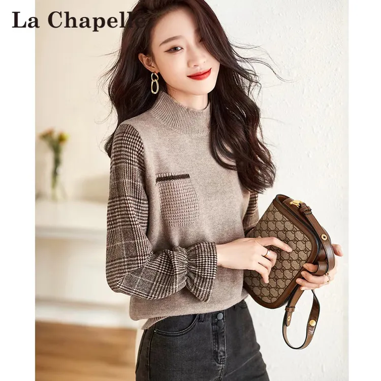 拉夏贝尔针织衫女款爆款2025新款春秋慵懒风上衣别致独特漂亮小衫