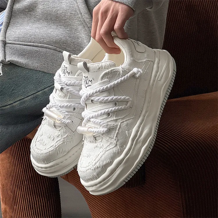 官方正品溶解鞋男女款7CM隐形增高鞋2025新款设计感潮牌小白板鞋