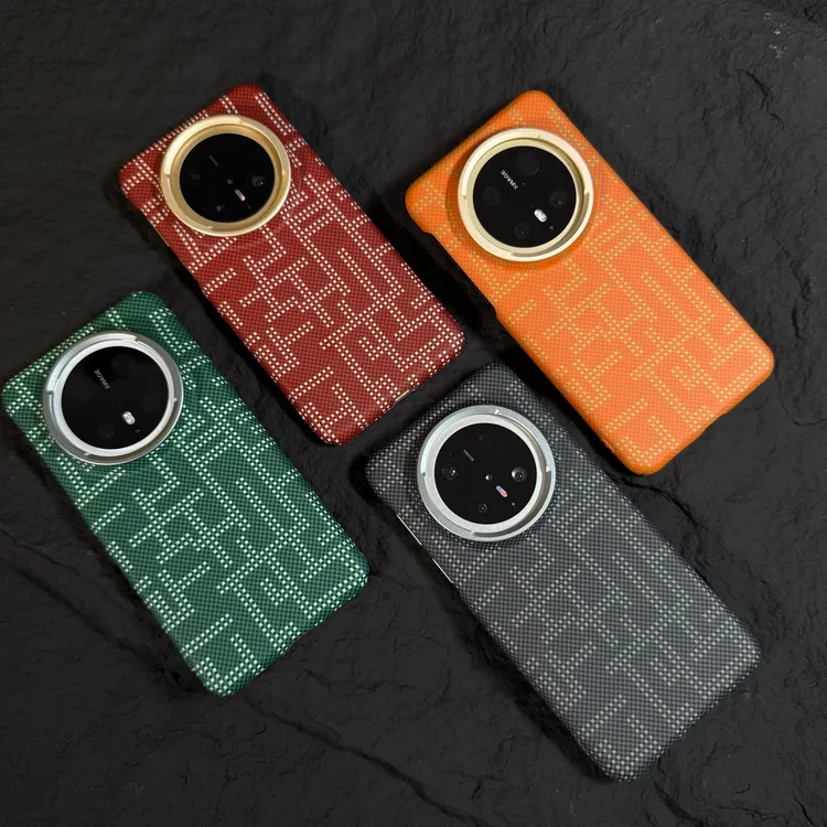 适用于华为Mate70pro+手机壳磁吸pura80高端商务超薄散热凯夫拉纹