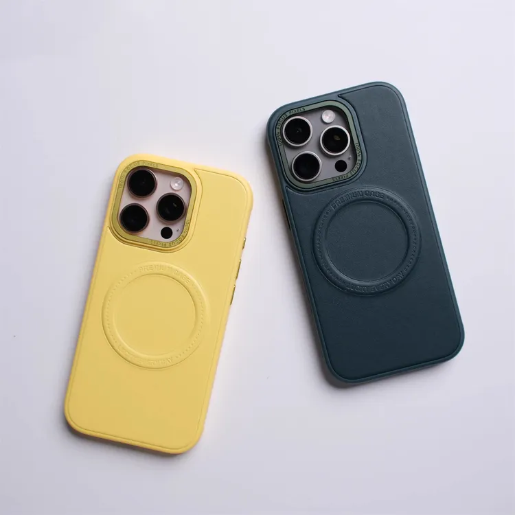 新款适用苹果16promax磁吸手机壳素皮15高级感纯色14防摔13软边12