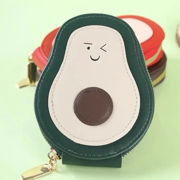 新款可爱证件卡通风琴牛油果零钱卡包大容量卡位小巧多功能收纳